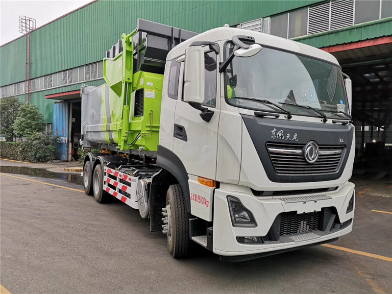 東風(fēng)天錦14方壓縮垃圾車全密封型，自行壓縮、自行傾倒
