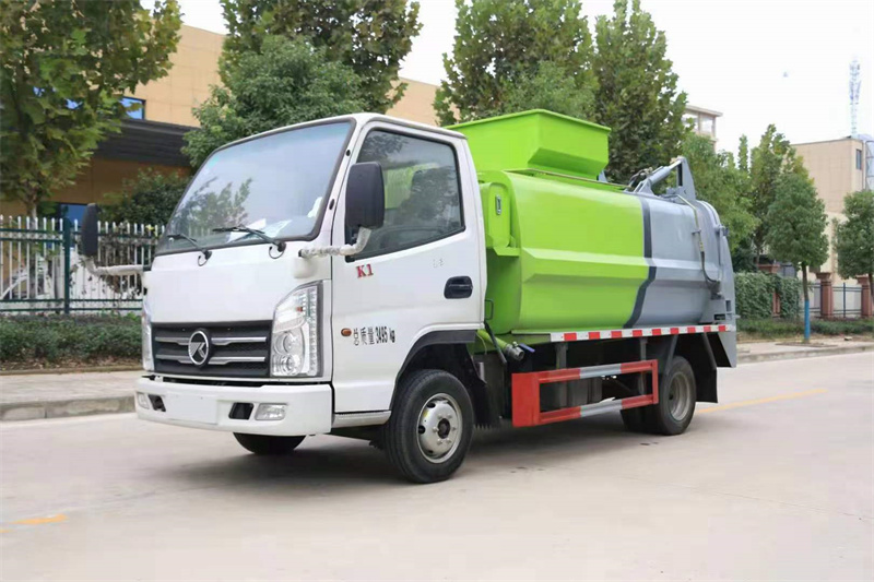 現(xiàn)車推薦：4方藍(lán)牌國六凱馬餐廚垃圾車，可選裝推鏟固液分離不超重