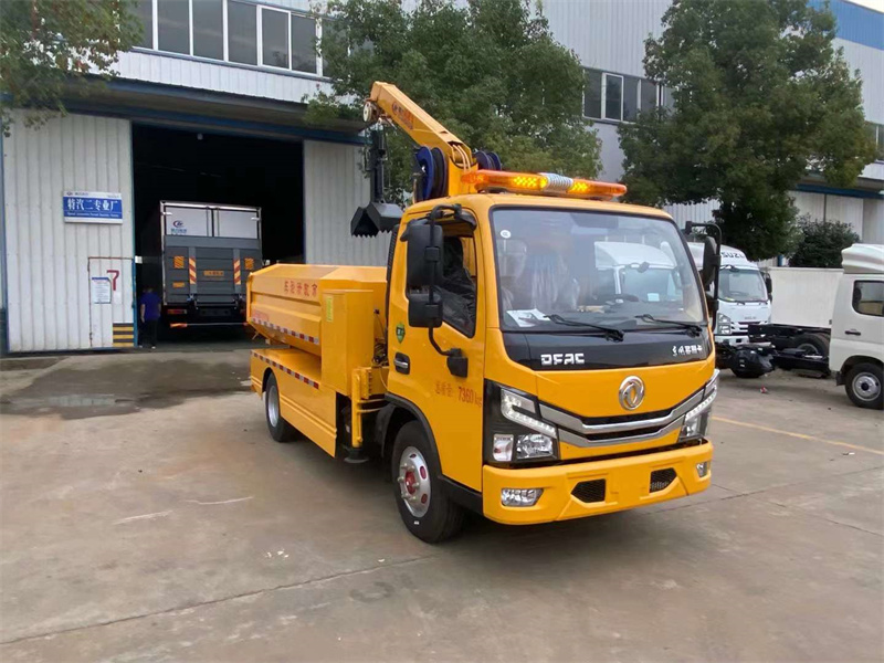 抓斗式清淤車全方位展示圖，城市工況企業(yè)清理窨井沉淀物的理想設(shè)備
